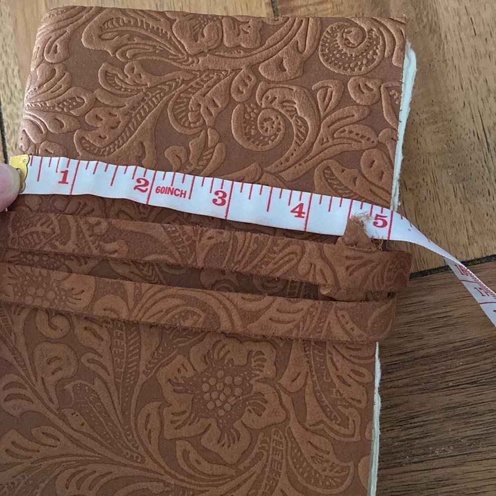 Floral Embossed Leather Notebook - Picture 6 of 8